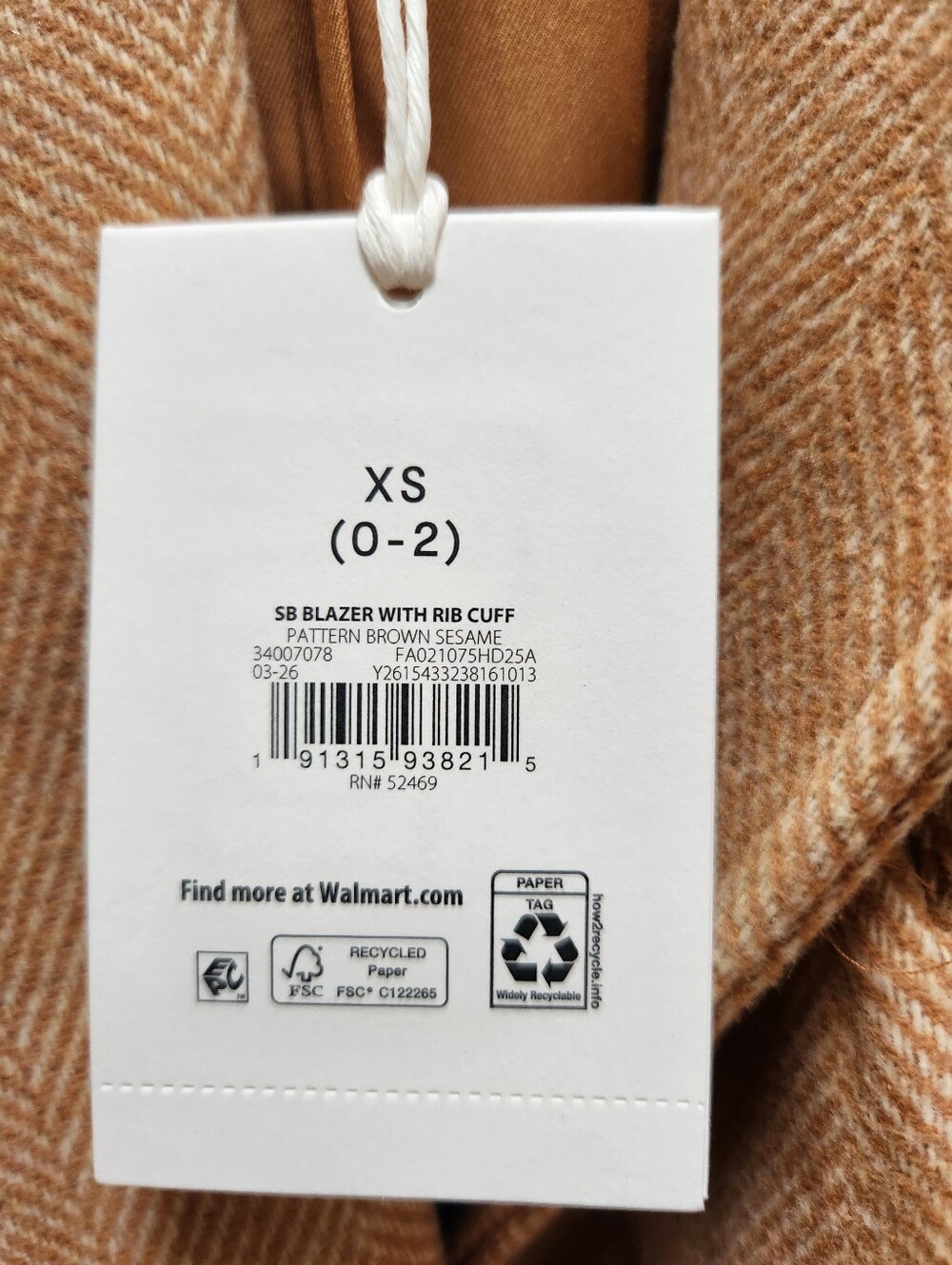Free Assembly Women's Single-Breasted Blazer with Ribbed Cuff XSmall - Picture 5 of 7